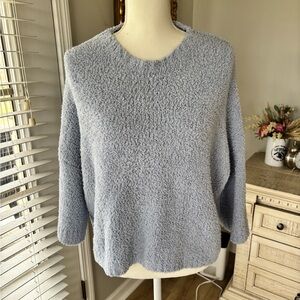 She & Sky pale blue cropped sweater size small